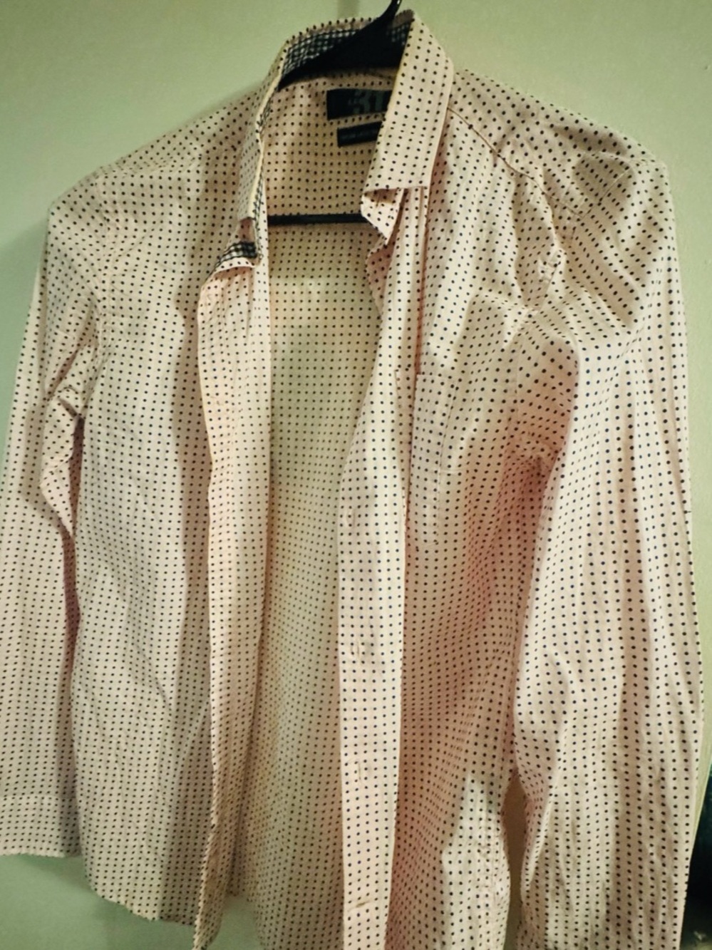 Le31 Polka Dot Button Down Shirt in Pink & Blue Like New